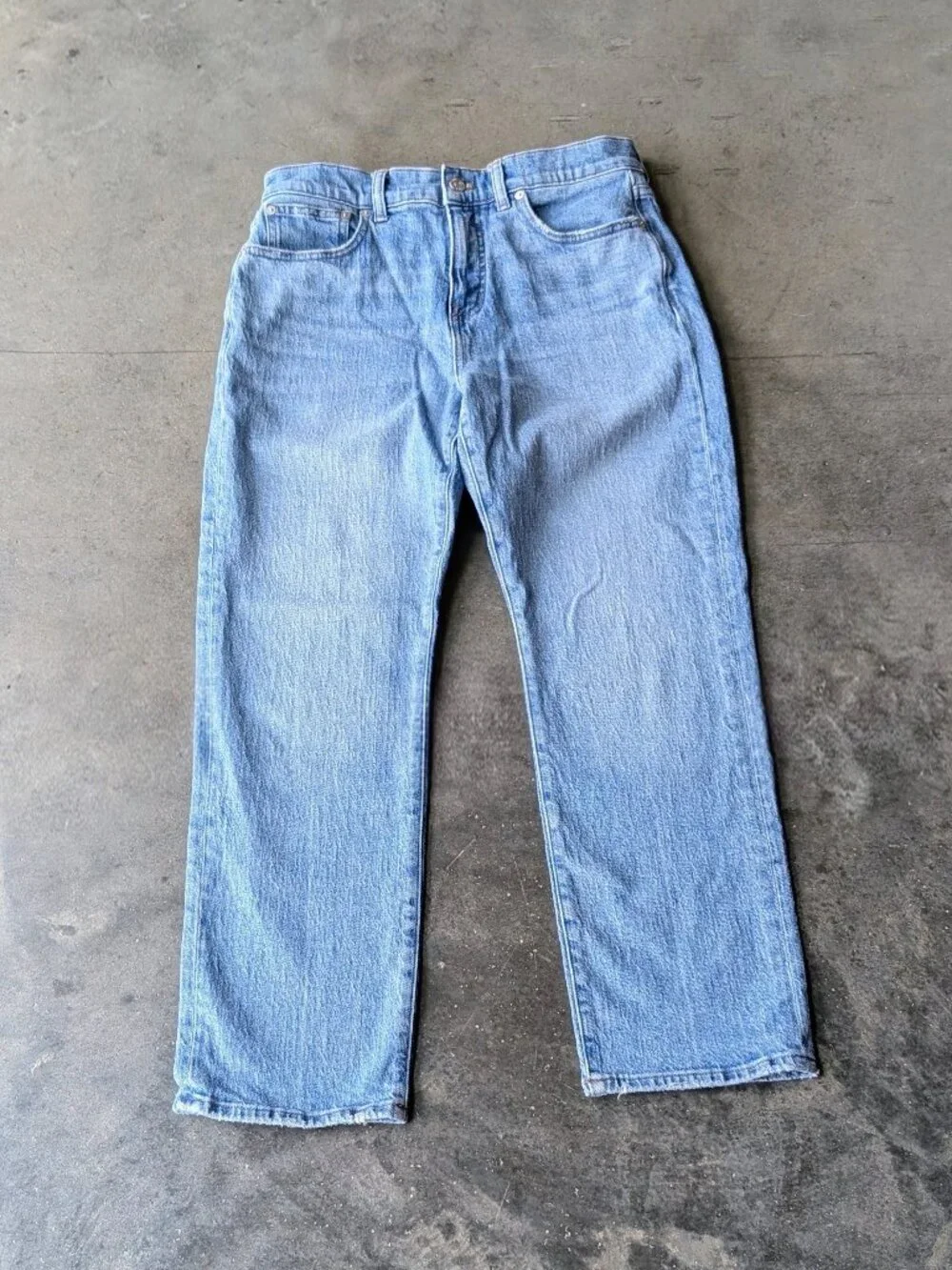 Madewell The Petite '90s Straight Jean in Rondell Wash: Crease Edition size 28P
